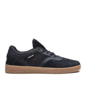 Mens Supra Low Top Shoes SAINT Black/gum | AU-58455